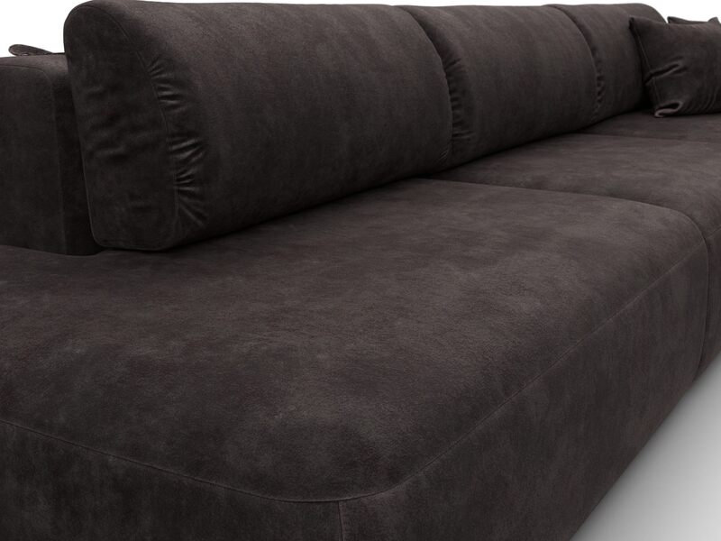 Диван угловой Лига-036 НПБ Модерн Лонг правый угол, Велюр, BRUT 17 коричневый