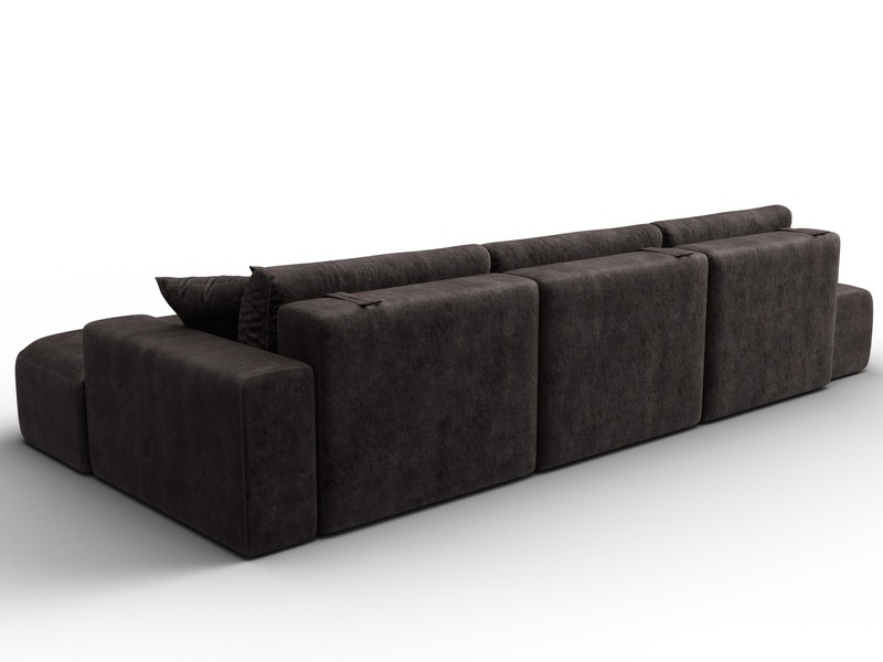 Диван угловой Лига-036 НПБ Модерн Лонг правый угол, Велюр, BRUT 17 коричневый