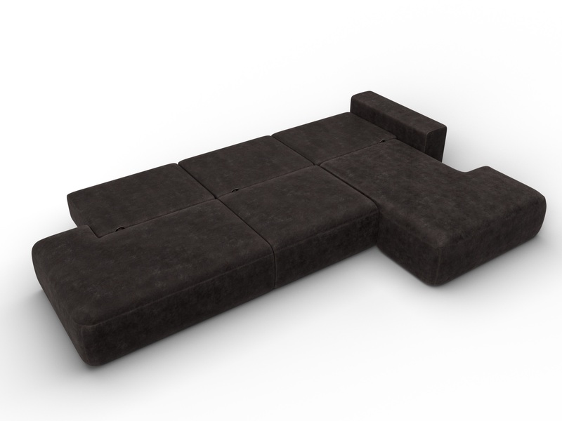Диван угловой Лига-036 НПБ Модерн Лонг правый угол, Велюр, BRUT 17 коричневый