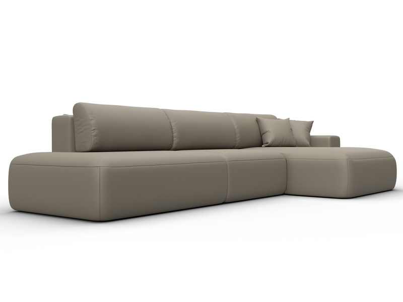 Диван угловой Лига-036 НПБ Модерн Лонг правый угол, Экокожа, GRIFON 04 бежевый