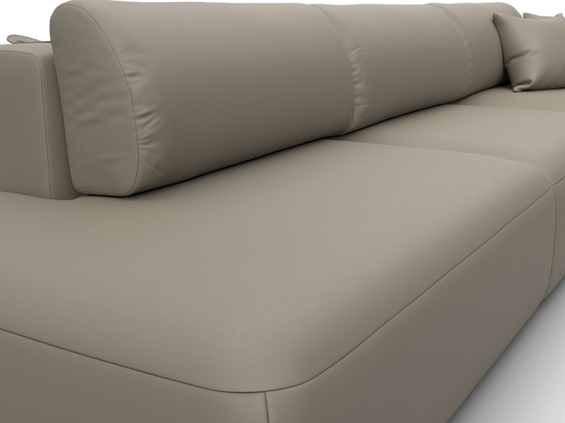 Диван угловой Лига-036 НПБ Модерн Лонг правый угол, Экокожа, GRIFON 04 бежевый