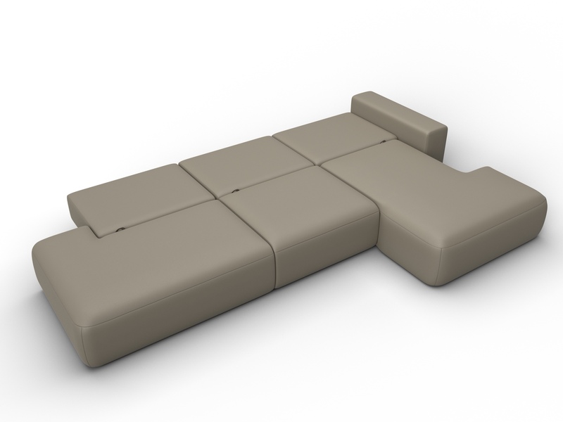 Диван угловой Лига-036 НПБ Модерн Лонг правый угол, Экокожа, GRIFON 04 бежевый