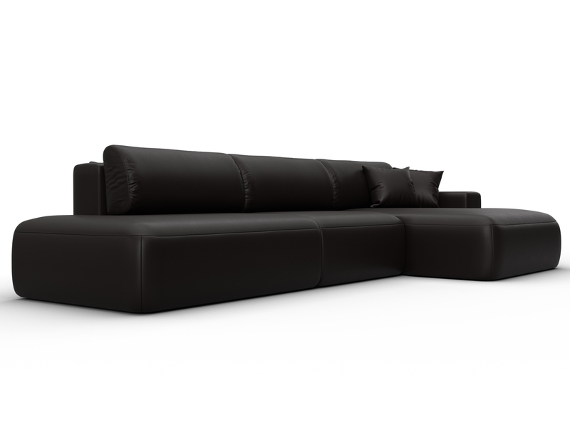 Диван угловой Лига-036 НПБ Модерн Лонг правый угол, Экокожа, GRIFON 12 коричневый