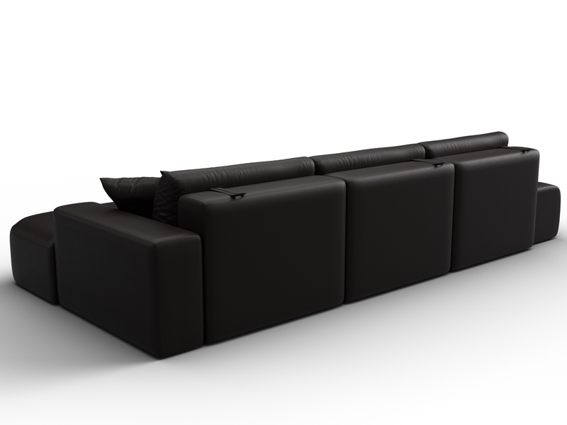 Диван угловой Лига-036 НПБ Модерн Лонг правый угол, Экокожа, GRIFON 12 коричневый