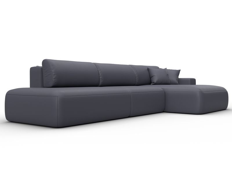 Диван угловой Лига-036 НПБ Модерн Лонг правый угол, Экокожа, GRIFON 15 серый