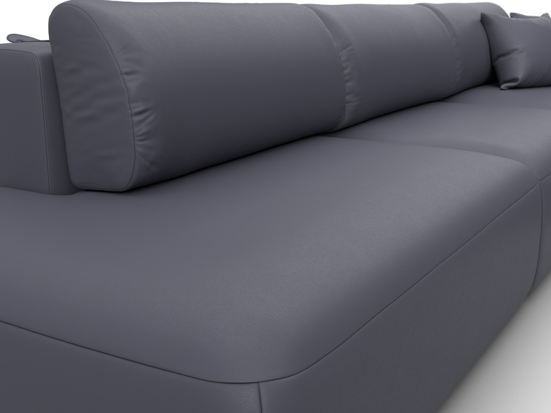 Диван угловой Лига-036 НПБ Модерн Лонг правый угол, Экокожа, GRIFON 15 серый