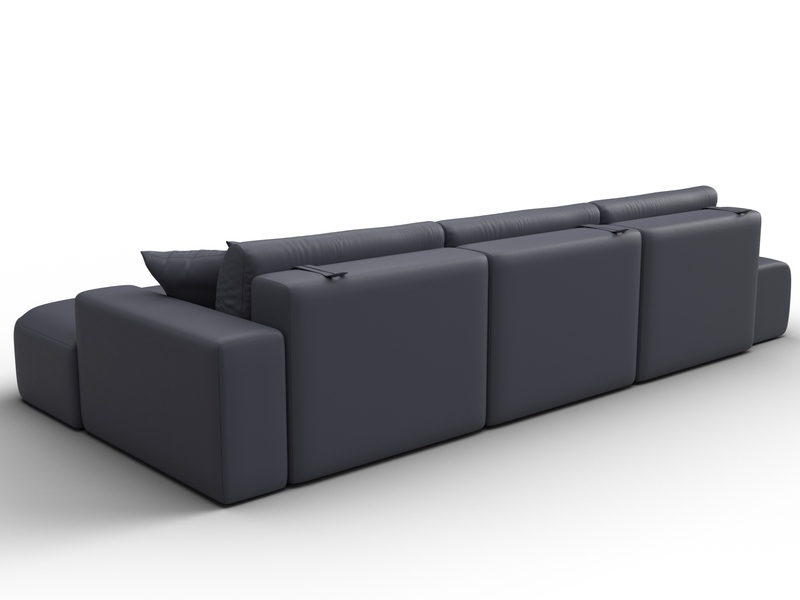 Диван угловой Лига-036 НПБ Модерн Лонг правый угол, Экокожа, GRIFON 15 серый