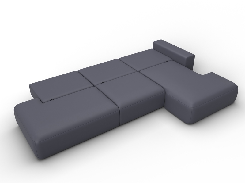 Диван угловой Лига-036 НПБ Модерн Лонг правый угол, Экокожа, GRIFON 15 серый