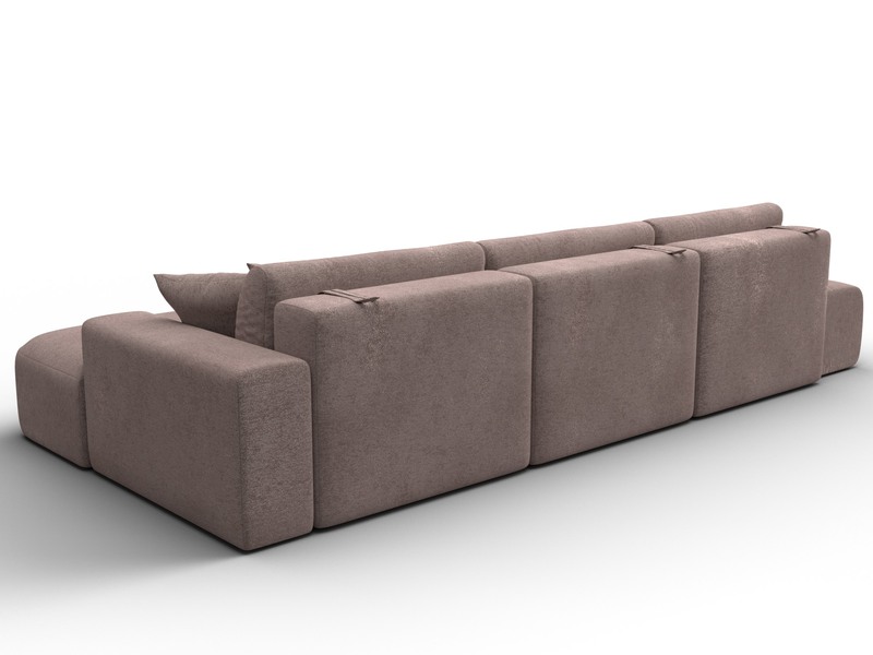 Диван угловой Лига-036 НПБ Модерн Лонг правый угол, Велюр, TOWER 05 бежевый