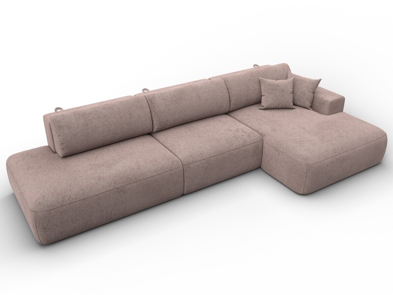 Диван угловой Лига-036 НПБ Модерн Лонг правый угол, Велюр, TOWER 05 бежевый