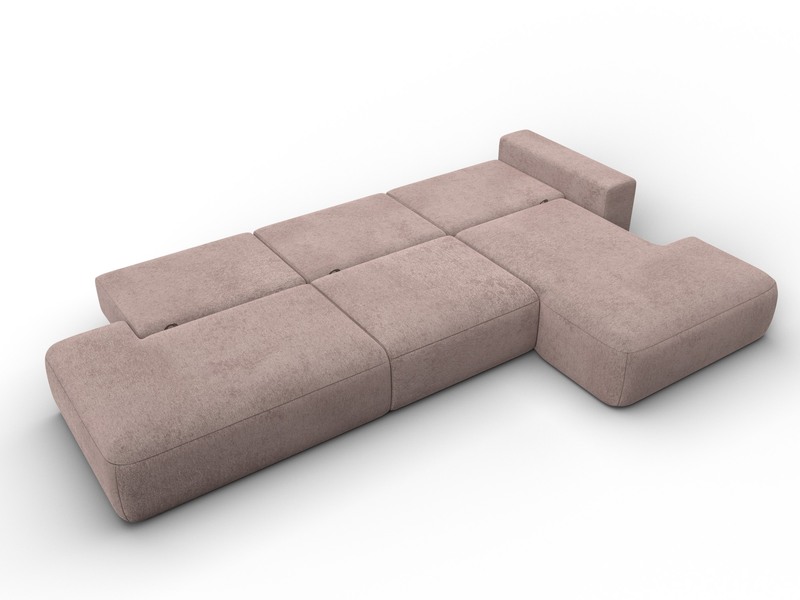 Диван угловой Лига-036 НПБ Модерн Лонг правый угол, Велюр, TOWER 05 бежевый