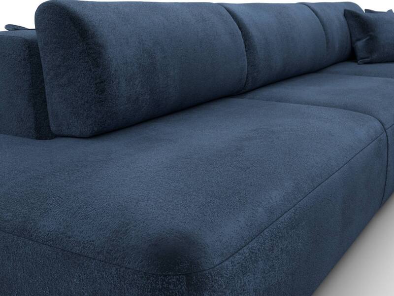 Диван угловой Лига-036 НПБ Модерн Лонг правый угол, Велюр, TOWER 13 синий