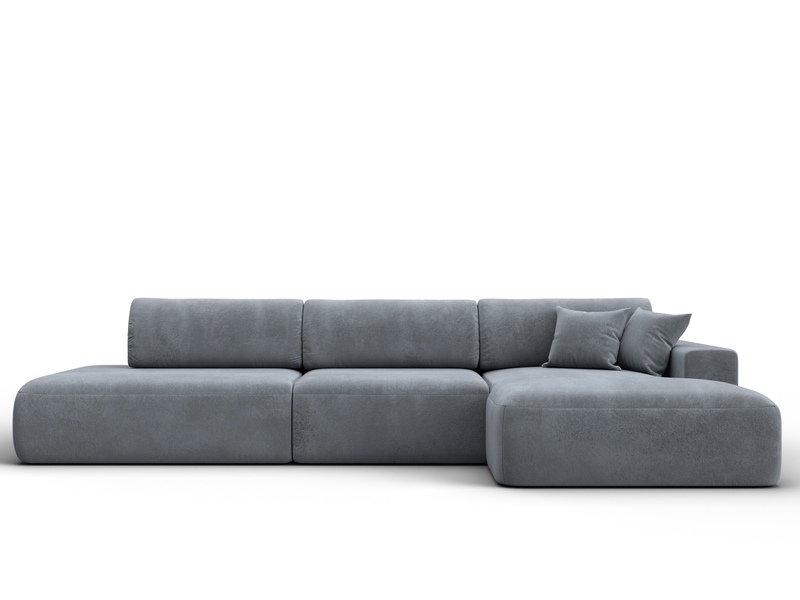 Диван угловой Лига-036 НПБ Модерн Лонг правый угол, Велюр, TOWER 10 серый