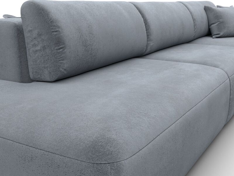Диван угловой Лига-036 НПБ Модерн Лонг правый угол, Велюр, TOWER 10 серый