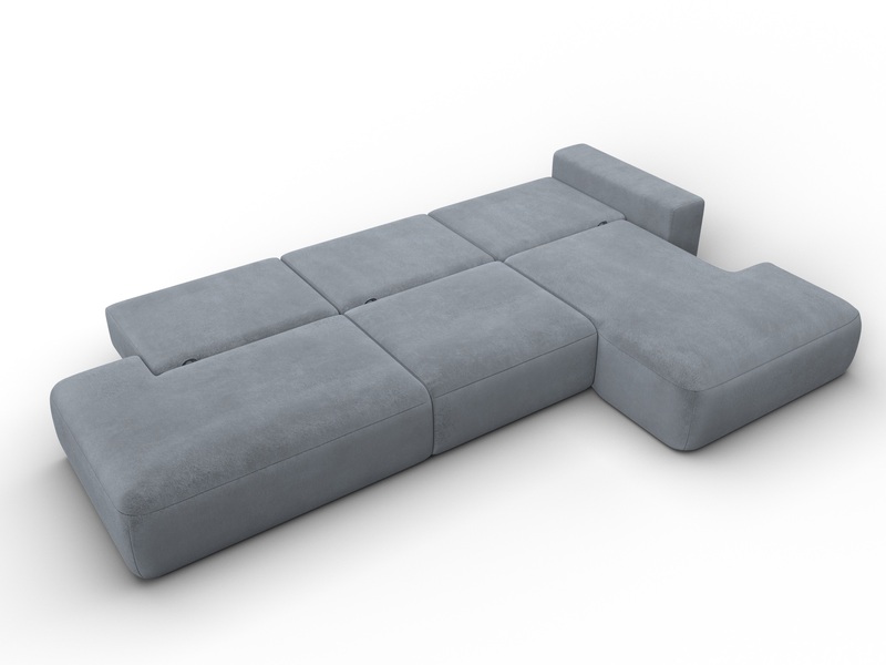Диван угловой Лига-036 НПБ Модерн Лонг правый угол, Велюр, TOWER 10 серый