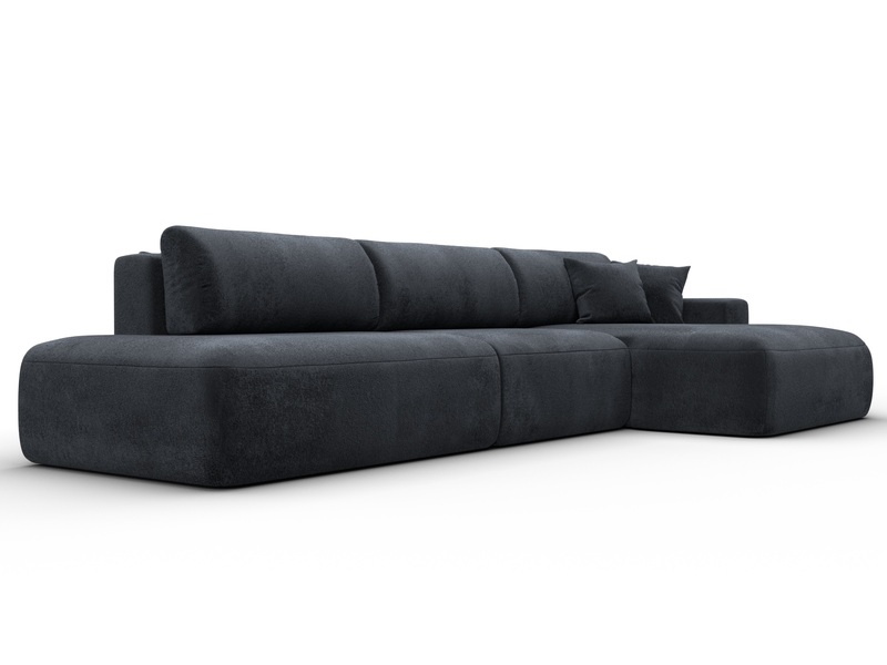 Диван угловой Лига-036 НПБ Модерн Лонг правый угол, Велюр, TOWER 11 темно-серый