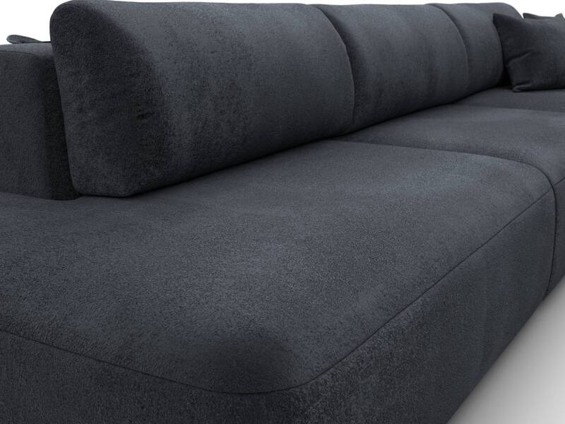Диван угловой Лига-036 НПБ Модерн Лонг правый угол, Велюр, TOWER 11 темно-серый