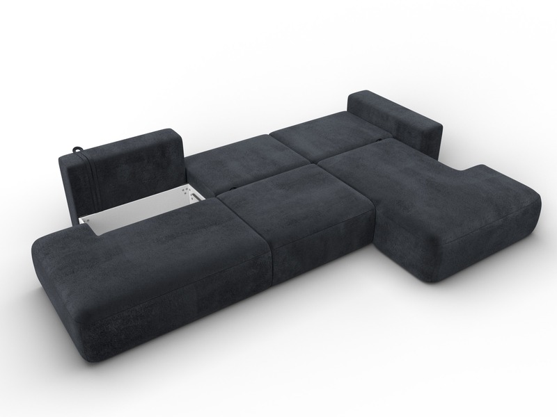 Диван угловой Лига-036 НПБ Модерн Лонг правый угол, Велюр, TOWER 11 темно-серый