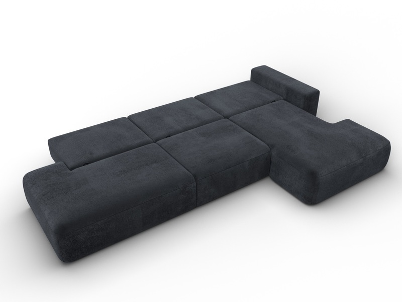 Диван угловой Лига-036 НПБ Модерн Лонг правый угол, Велюр, TOWER 11 темно-серый