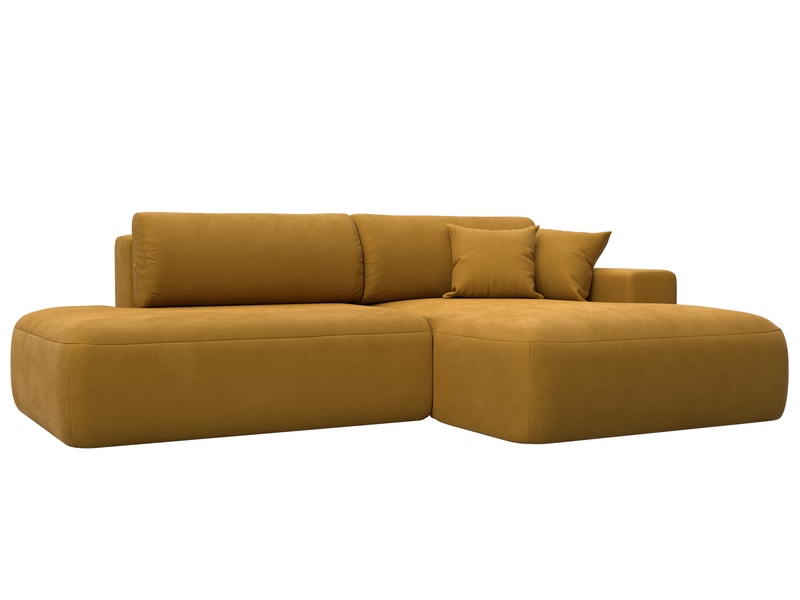 Диван угловой Лига-036 НПБ Модерн правый угол, Велюр, BRUT 10 желтый