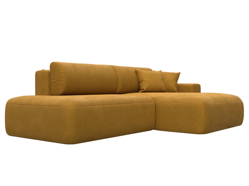 Диван угловой Лига-036 НПБ Модерн правый угол, Велюр, BRUT 10 желтый