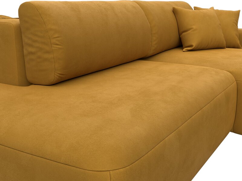 Диван угловой Лига-036 НПБ Модерн правый угол, Велюр, BRUT 10 желтый