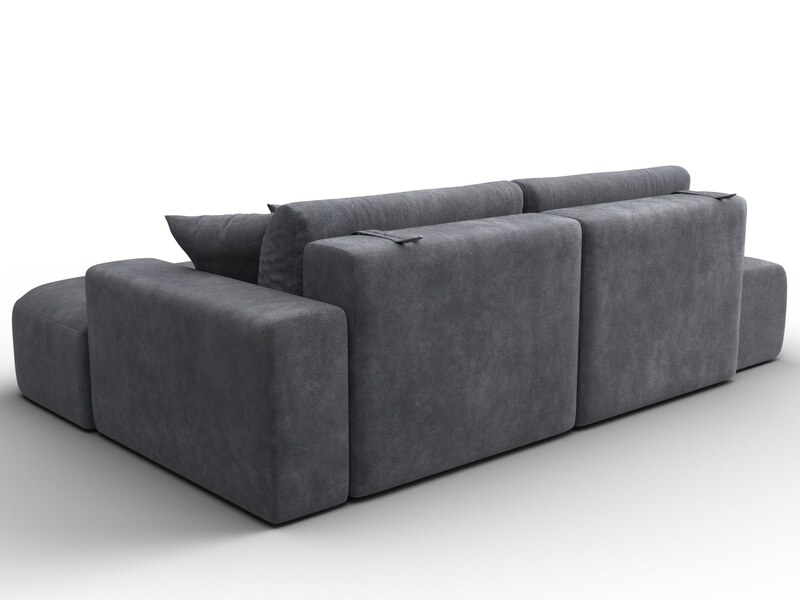 Диван угловой Лига-036 НПБ Модерн правый угол, Велюр, BRUT 16 темно-серый