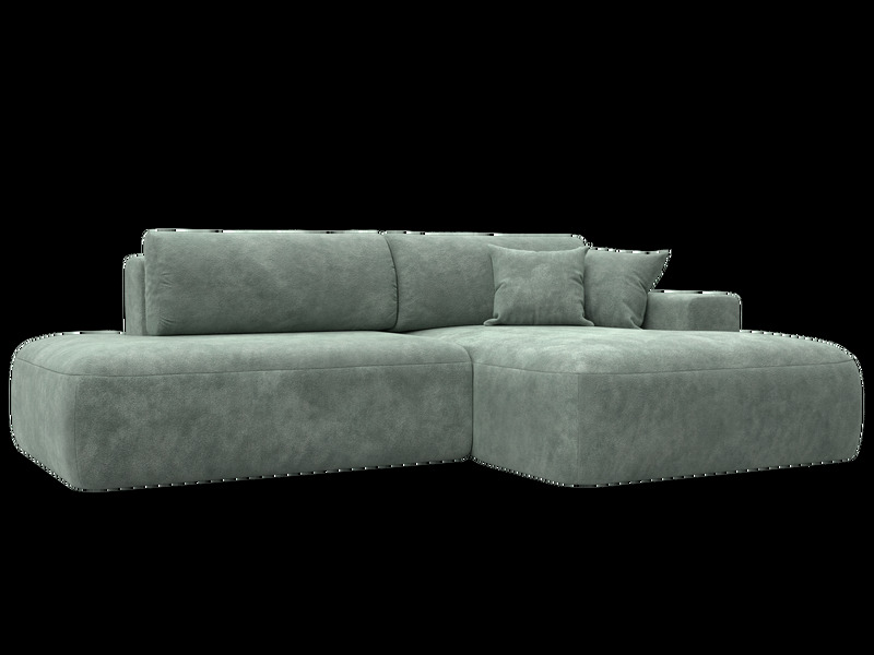 Диван угловой Лига-036 НПБ Модерн правый угол, Велюр, BRUT 08 зеленый