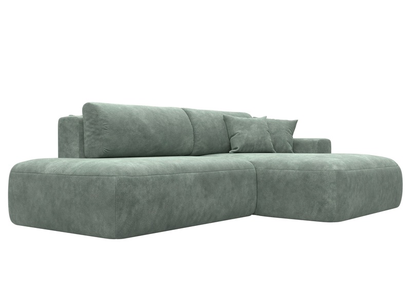 Диван угловой Лига-036 НПБ Модерн правый угол, Велюр, BRUT 08 зеленый