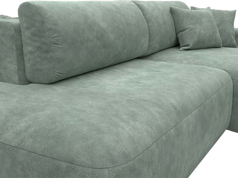 Диван угловой Лига-036 НПБ Модерн правый угол, Велюр, BRUT 08 зеленый