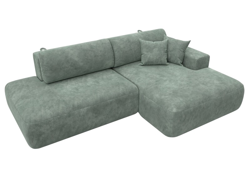 Диван угловой Лига-036 НПБ Модерн правый угол, Велюр, BRUT 08 зеленый