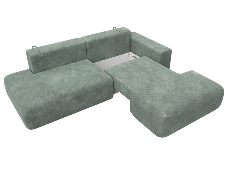 Диван угловой Лига-036 НПБ Модерн правый угол, Велюр, BRUT 08 зеленый