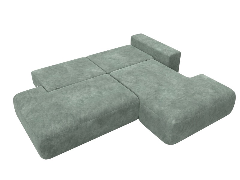 Диван угловой Лига-036 НПБ Модерн правый угол, Велюр, BRUT 08 зеленый