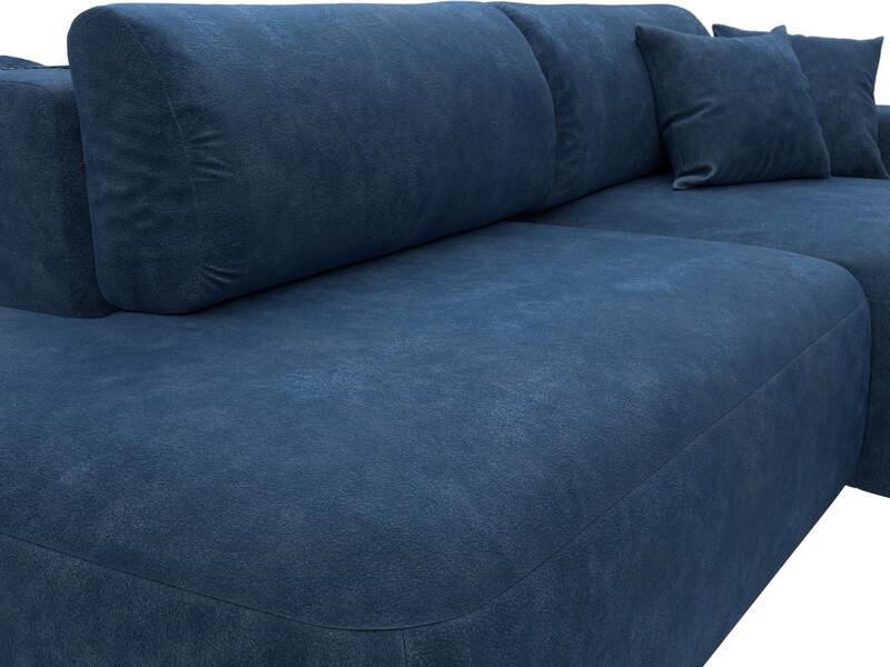 Диван угловой Лига-036 НПБ Модерн правый угол, Велюр, BRUT 11 синий