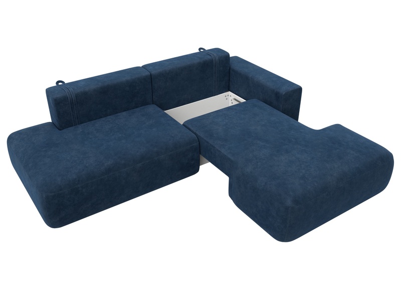 Диван угловой Лига-036 НПБ Модерн правый угол, Велюр, BRUT 11 синий