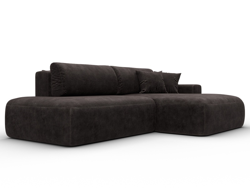 Диван угловой Лига-036 НПБ Модерн правый угол, Велюр, BRUT 17 коричневый