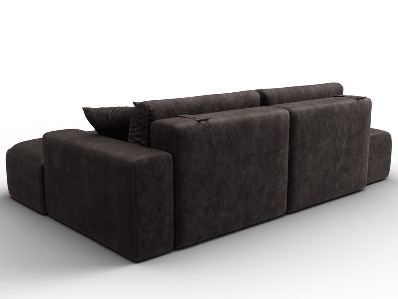 Диван угловой Лига-036 НПБ Модерн правый угол, Велюр, BRUT 17 коричневый