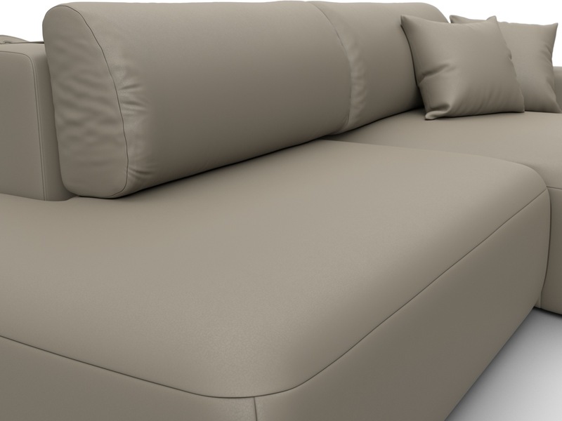 Диван угловой Лига-036 НПБ Модерн правый угол, Экокожа, GRIFON 04 бежевый