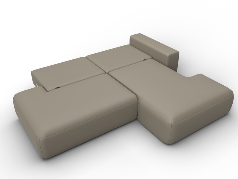 Диван угловой Лига-036 НПБ Модерн правый угол, Экокожа, GRIFON 04 бежевый