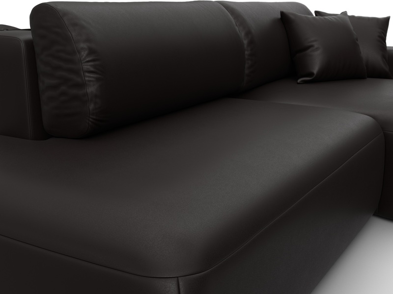 Диван угловой Лига-036 НПБ Модерн правый угол, Экокожа, GRIFON 12 коричневый