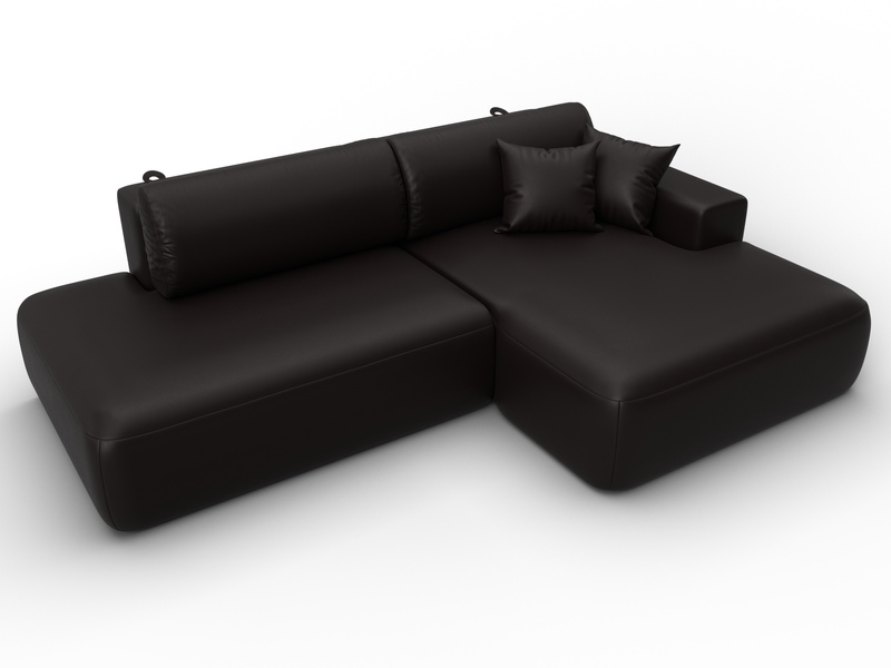 Диван угловой Лига-036 НПБ Модерн правый угол, Экокожа, GRIFON 12 коричневый