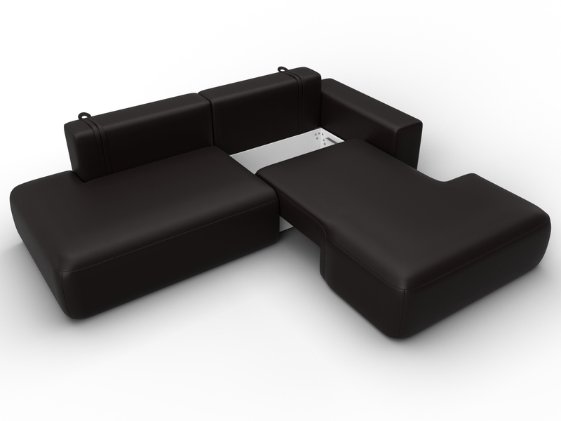 Диван угловой Лига-036 НПБ Модерн правый угол, Экокожа, GRIFON 12 коричневый