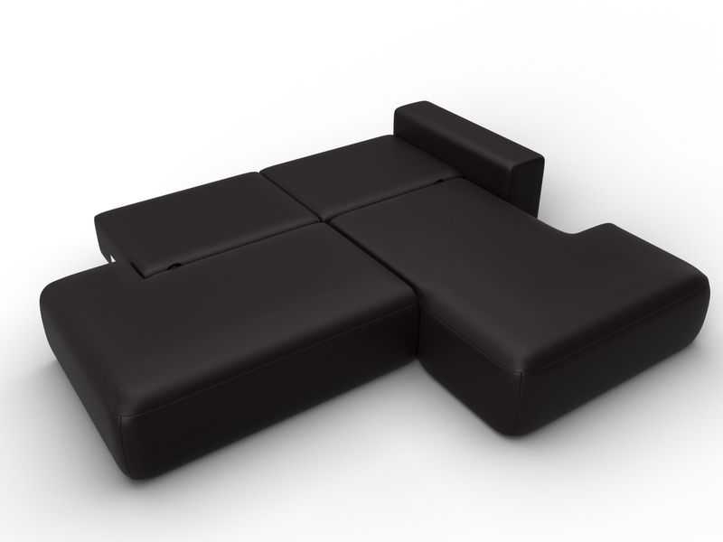 Диван угловой Лига-036 НПБ Модерн правый угол, Экокожа, GRIFON 12 коричневый