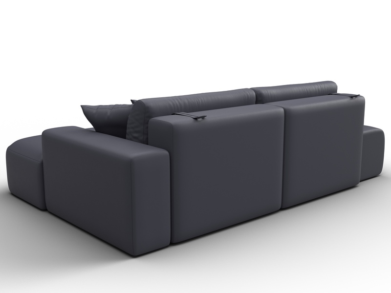 Диван угловой Лига-036 НПБ Модерн правый угол, Экокожа, GRIFON 15 серый