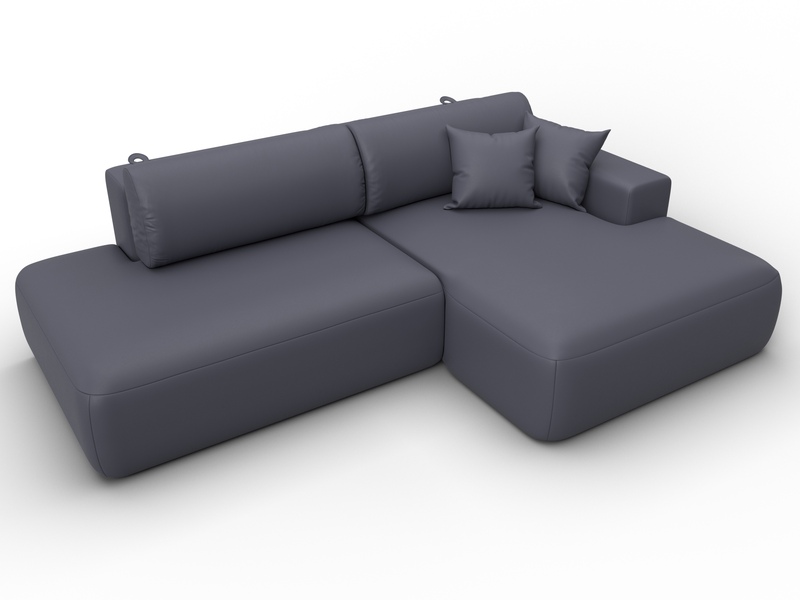 Диван угловой Лига-036 НПБ Модерн правый угол, Экокожа, GRIFON 15 серый