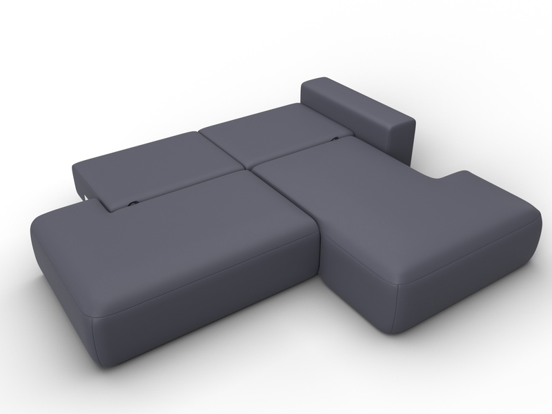Диван угловой Лига-036 НПБ Модерн правый угол, Экокожа, GRIFON 15 серый