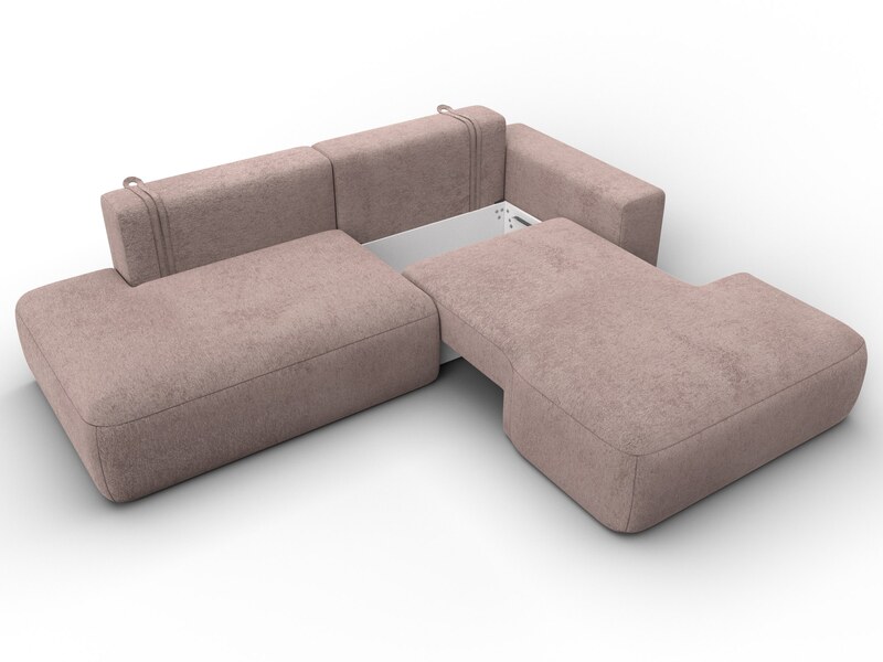 Диван угловой Лига-036 НПБ Модерн правый угол, Велюр, TOWER 05 бежевый