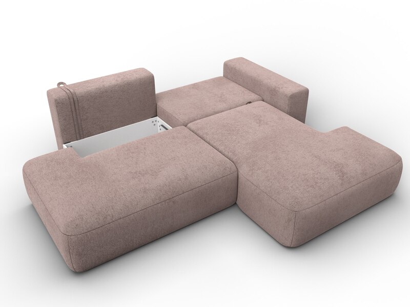 Диван угловой Лига-036 НПБ Модерн правый угол, Велюр, TOWER 05 бежевый