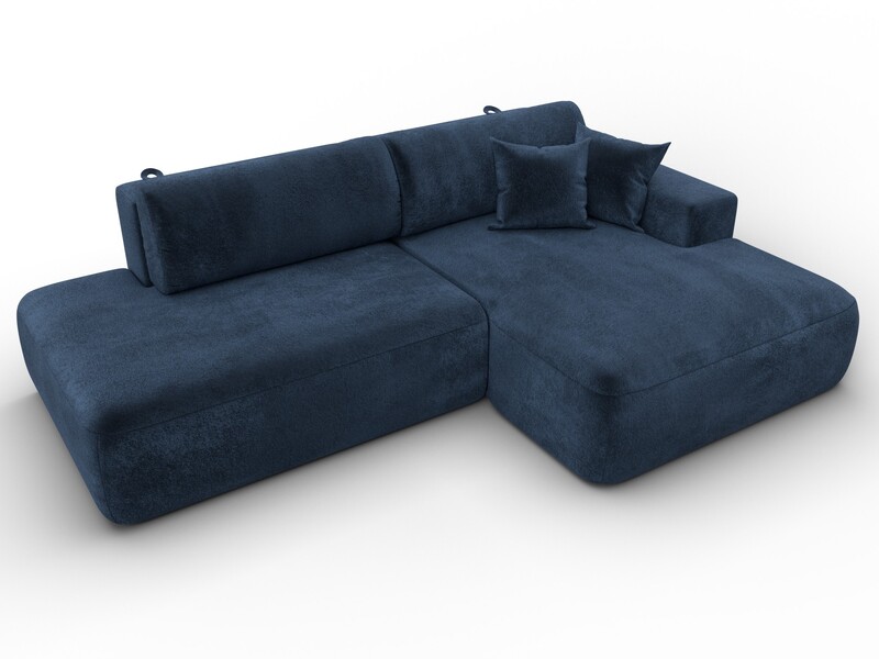 Диван угловой Лига-036 НПБ Модерн правый угол, Велюр, TOWER 13 синий