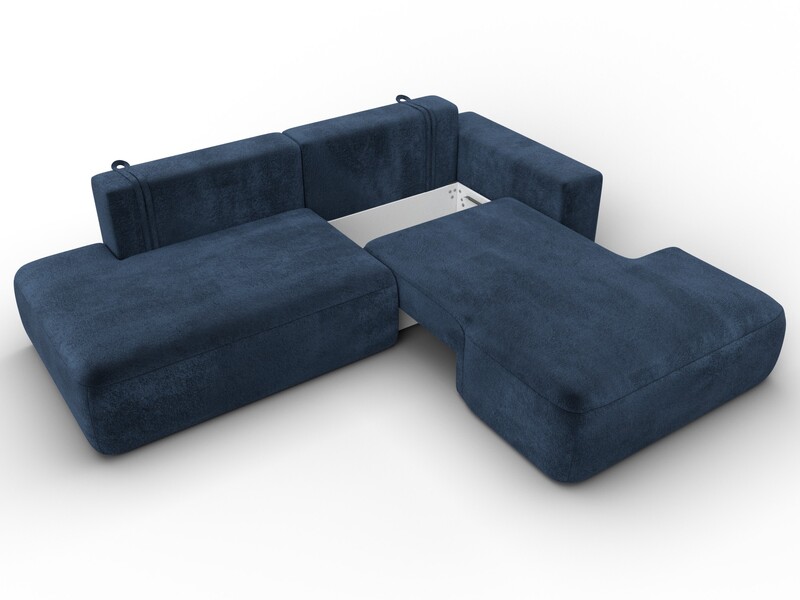 Диван угловой Лига-036 НПБ Модерн правый угол, Велюр, TOWER 13 синий
